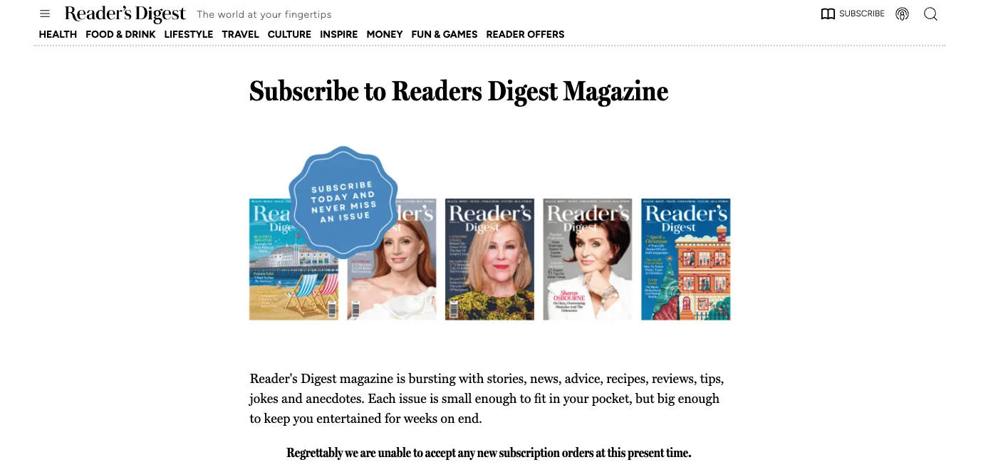 Reader’s Digest UK closes