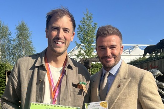 (L-R) Tom Willday with David Beckham